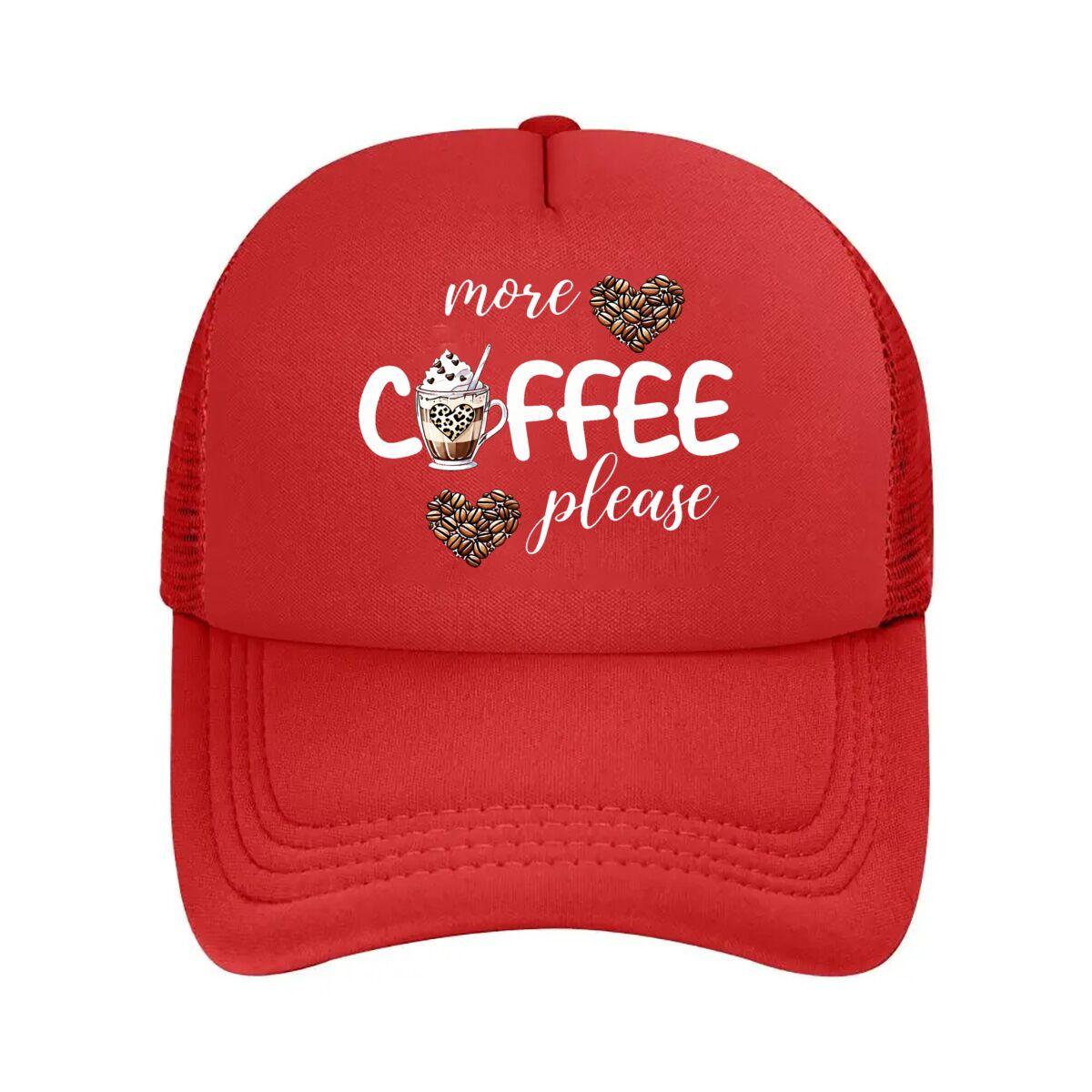 More Coffee Please Green Mesh Baseball Cap Hip Hop Adjustable