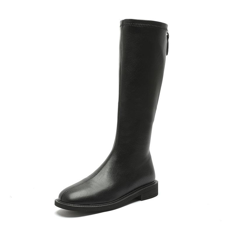 

Knight boots women s 2025 autumn and winter new boots rear zipper square head boots women s British thick-soled thin boots women s boots 35