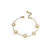 10mm Clover Bracelet Five Flowers Bracelet White Shell Natural Shell Bracelet