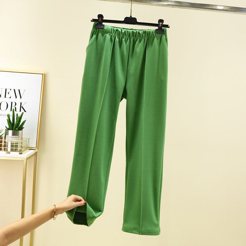 Double-Sided Dralon Heattech Home Pants Loose Plus Size Thickened Pajama Pants Elastic Waist with Pocket Straight-Leg Pants Velvet Padded Casual Pants