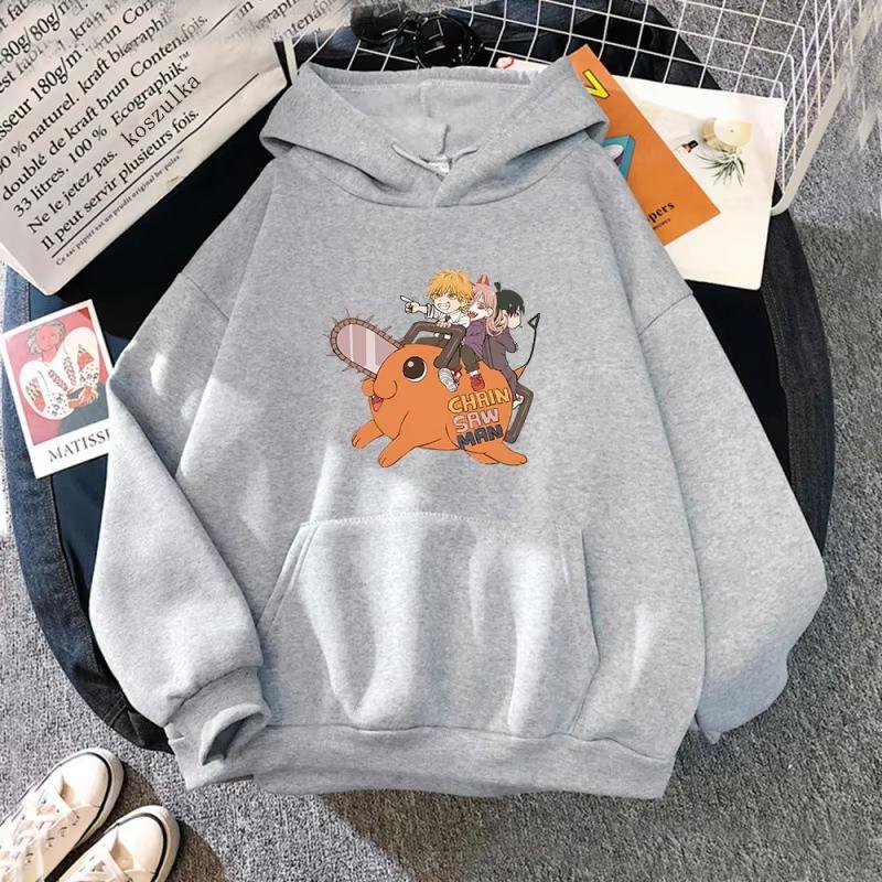 Chainsaw Man Anime Sweatshirt Denji and Pochita Printed Hooded Men Women Casual Hoodies Prevalent Sweatshirt Harajuku Pullover