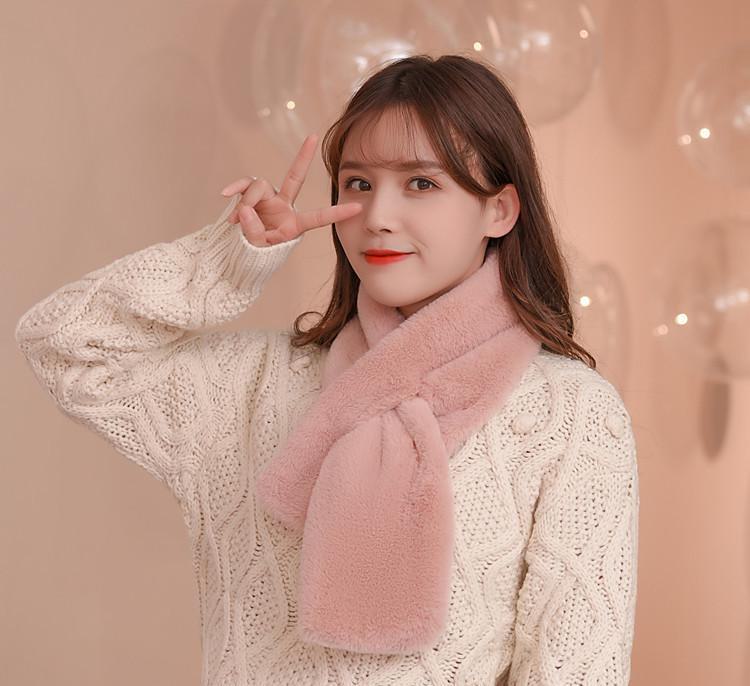

Жіночий плюшевий шарф: Високоякісне, у корейському стилі, штучне кроляче хутро, товсте та тепле для осені/зими Adult scarf