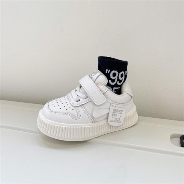 

New Spring Baby Shoes For Boys Leather Toddler Kids Casual Shoes Soft Sole Outdoor White Tennis Fashion Girls Sneakers 21