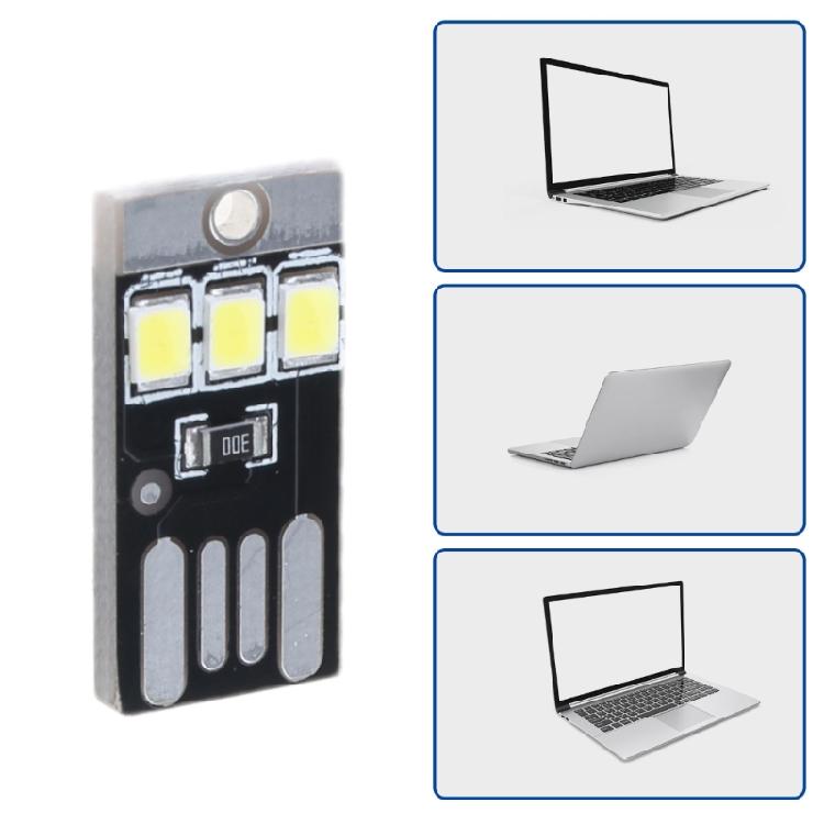 5Pcs LED Lamp 0.2W Reading Book Light USB Night Light Pocket Card LED Keychains Lamp
