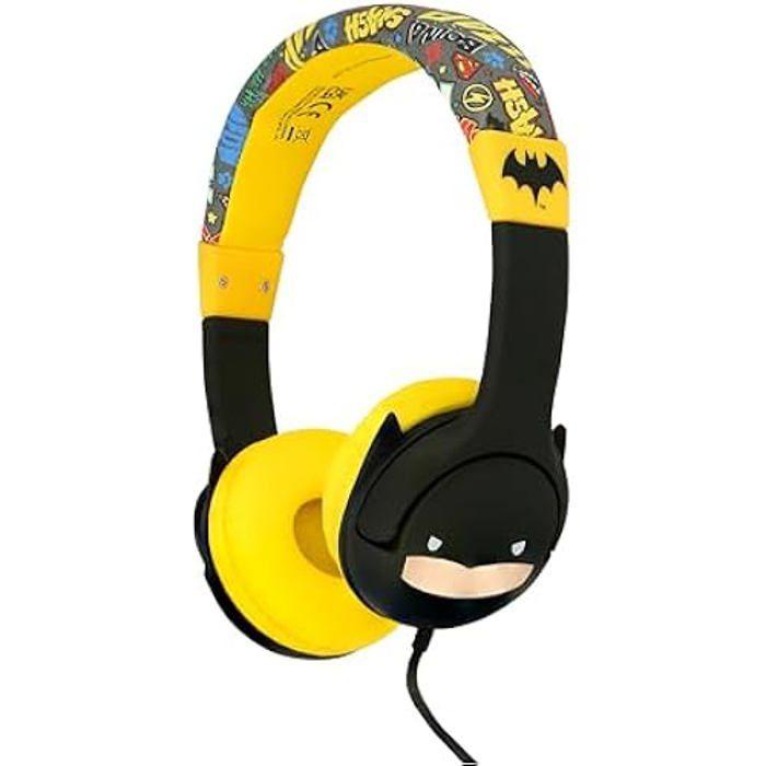 Casque Enfant - OTL TECHNOLOGIES - Batman Chibi - Sécurité acoustique 85 dB - Confort optimal - Filaire 3,5 mm
