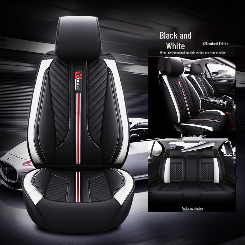 Cuscino Universale in Pelle per Sedile Auto per Quattro Stagioni, Adatto per Piccole Auto, SUV, Veicoli Fuoristrada e Coupé, Compatibile con Cinque Posti