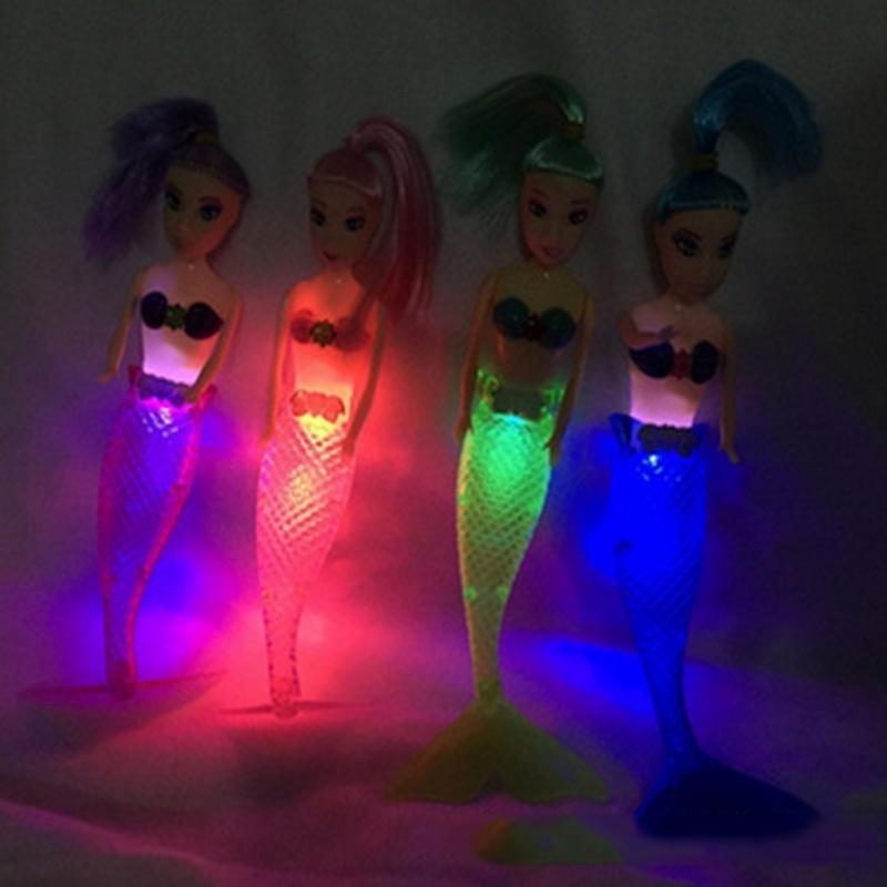 1 buc. Lumină LED rezistentă la apă, păpușă sirenă pentru înot Prinsess, copil, fete, jucărie, baie, spa, piscină