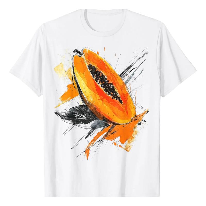 Dibujo De Papaya, Arte Abstracto, Estampado De Frutas, Camis S разноцветный