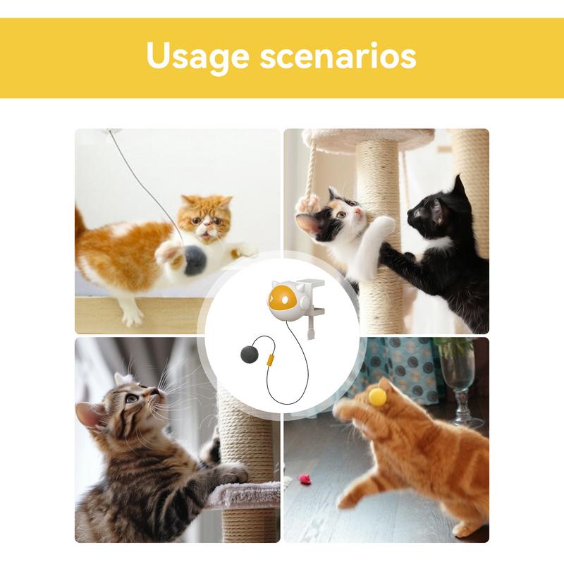 Electric Hang Cat Ball Toy Exercise Kitten Toy Interactive Cat Ball Toys Automatic Cat Toy For Self-Play & Exercise Funny Cat