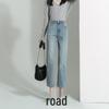 2025 Spring/Autumn Women's High Waist Straight Leg Jeans - Slimming Light Tone Cropped Cigarette Pants