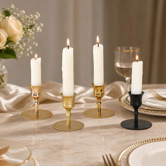 Candlestick Holder Vintage Metal Taper Candle Stand for Dining Table Wedding Party Centerpiece