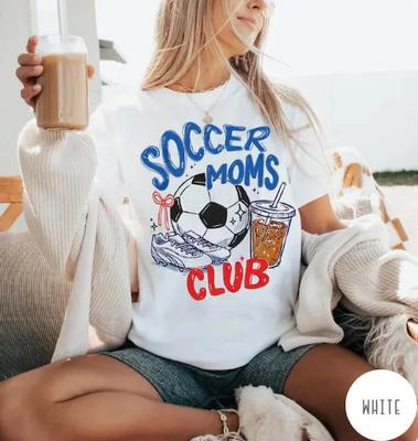 Soccer Moms Club  Shirt Women Soccer Mom Game Day Tee Trendy Sports  Shirt