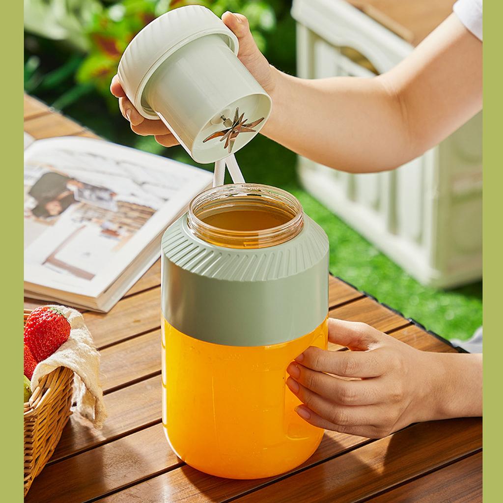 Portable Blender 1L Dual Lid Efficient Use Convenient Strap Rechargeable Cordless Blender for Outdoor Travel Gym Party