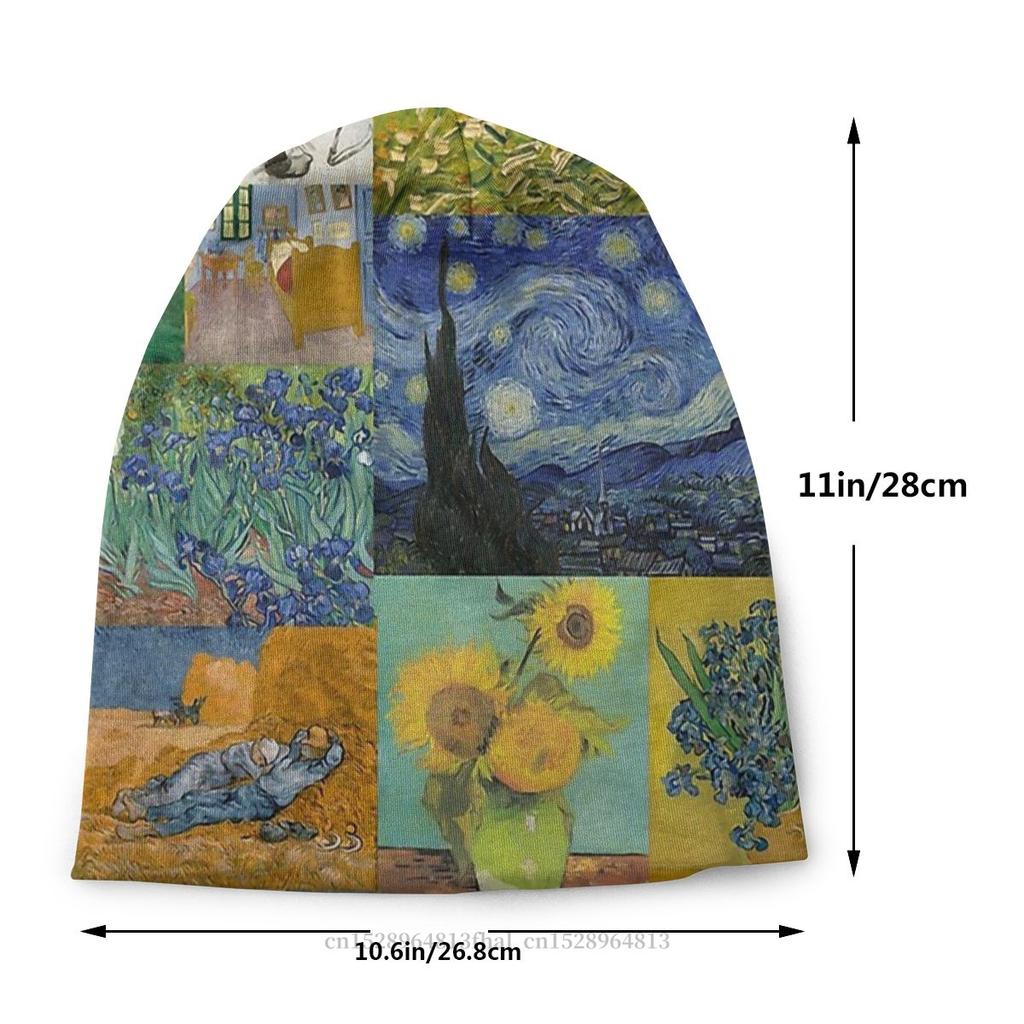 Gorro de punto Collage gorros cálidos de invierno para mujeres Unisex Vincent Van Gogh pintor postimpresionista gorros gorros