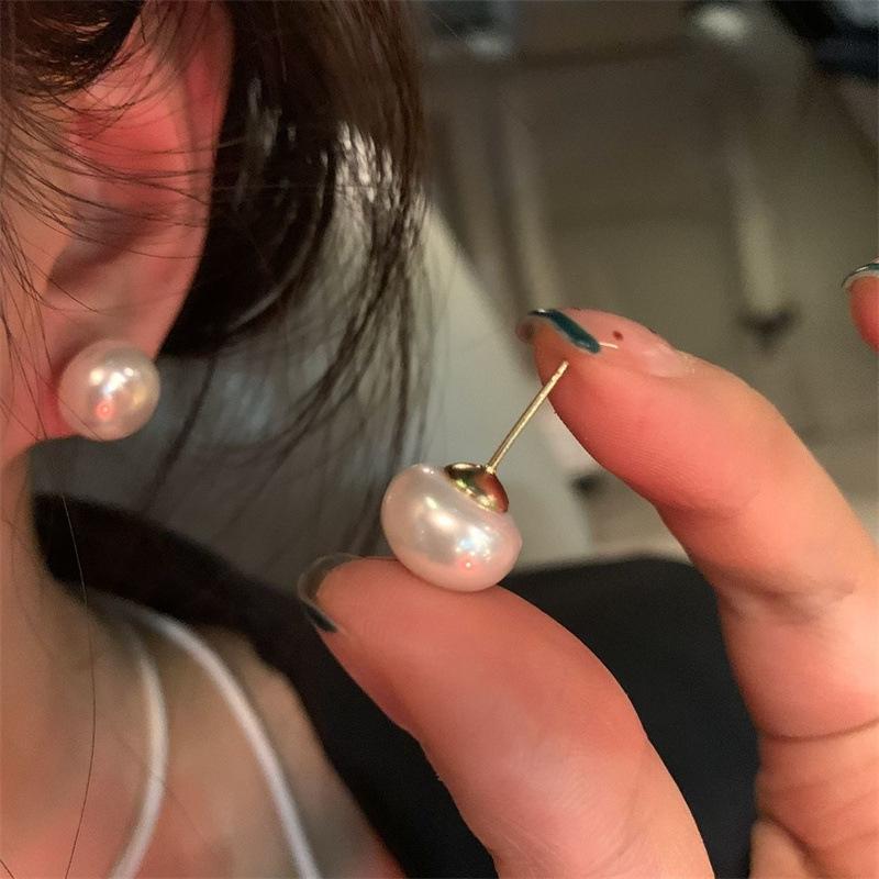 Vintage Smooth Metal Hoop Earrings For Woman Girl Elegent Luxury New Korean Jewelry Temperament Girl'S Daily Wear Earrings