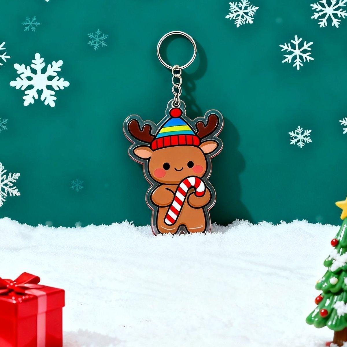 Креативный акриловый мультяшный рождественский брелок - Милый праздничный студенческий подарок-подвеска