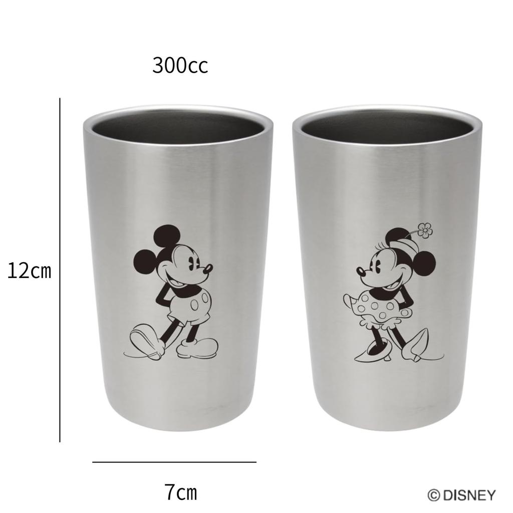 YAXEL Disney Paar-Set aus Edelstahl-Vakuum-Mickey Geschenk 82671 Becher, 2, 300ml, Stahl, Isoliert, & Minnie, Set,