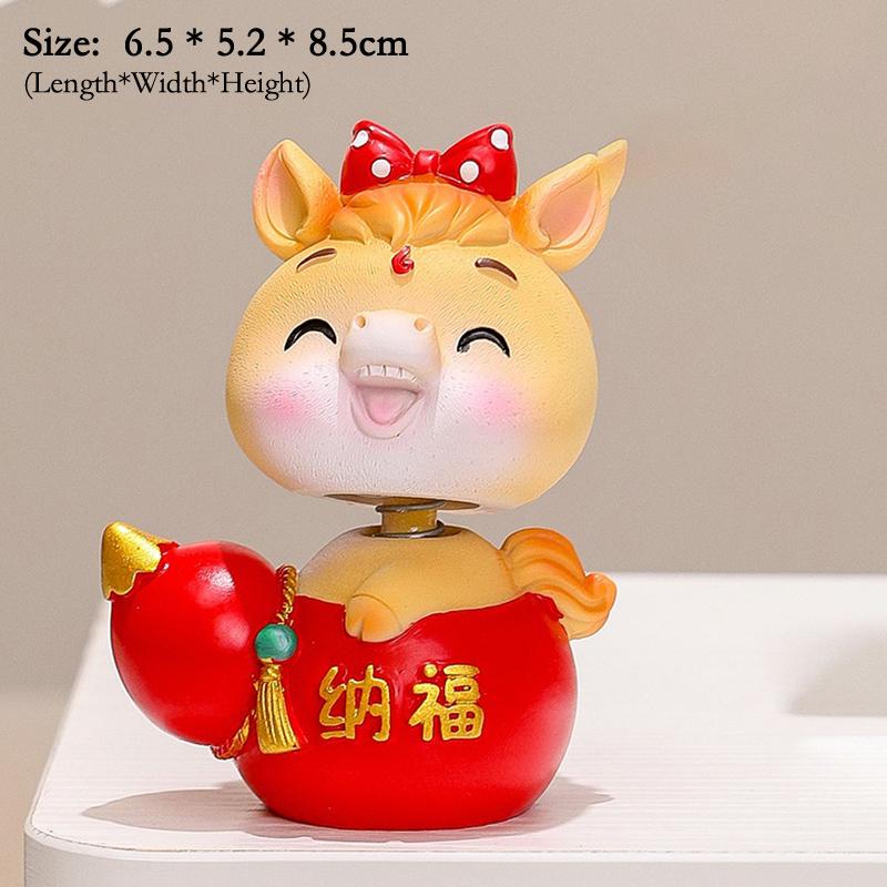 2026 Cute Year Of The Horse Ornament Lucky New Year Horse Toy DIY Desktop Decoration Car Ornament Pony Decor New Year Gift