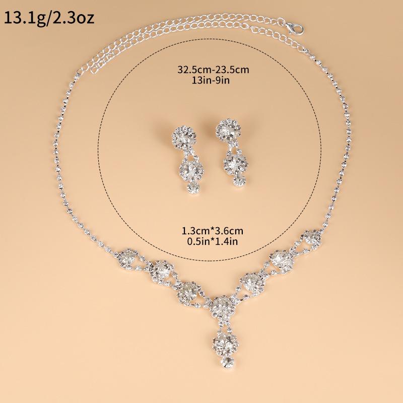 Bridal Claw Chain Jewelry Rhinestone Temperament Diamond Earrings Necklace Set Versatile