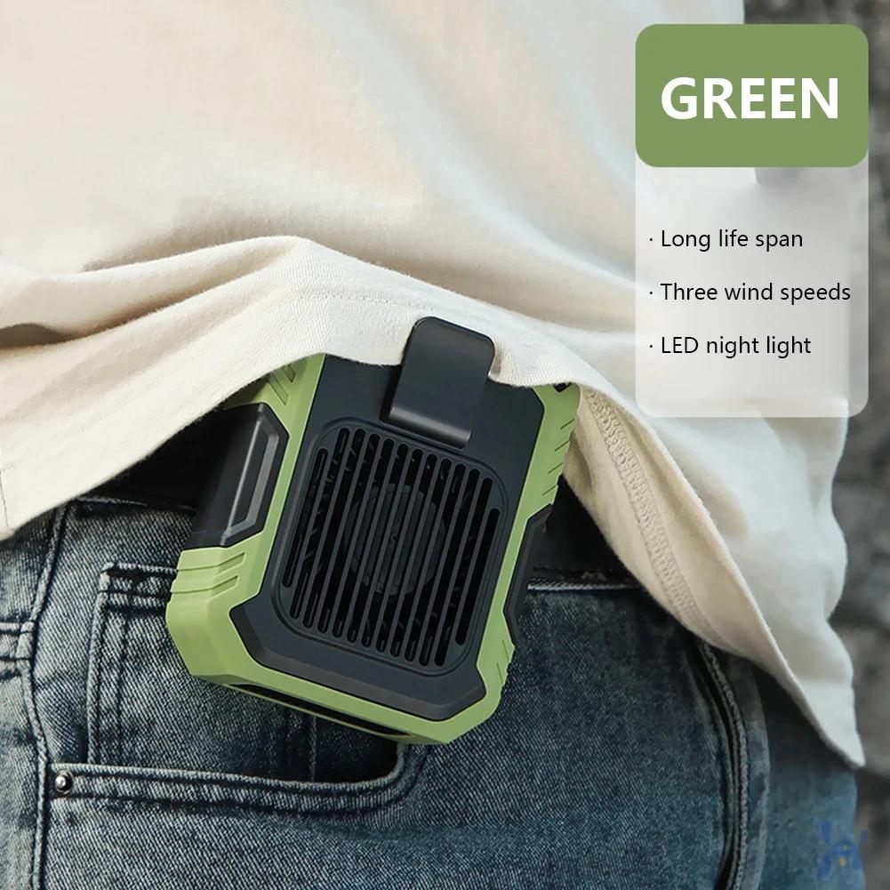Portable Air Conditioner,Waist Clip Fan with 5-8H,Neck Fan,3 Speeds, USB Rechargeable,for Summer Outdoor Work Jobsite Hiking Fan