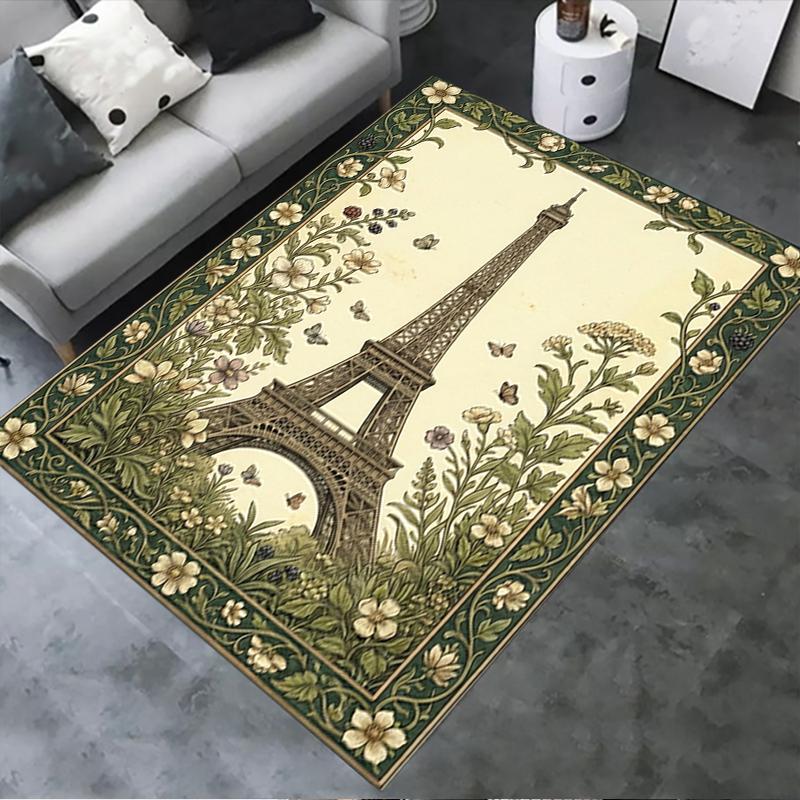 2025 New Paris Eiffel Tower Carpet Rug for Living Room Bedroom Home Sofa Decoration,Kids play Non-slip Floor Mat95