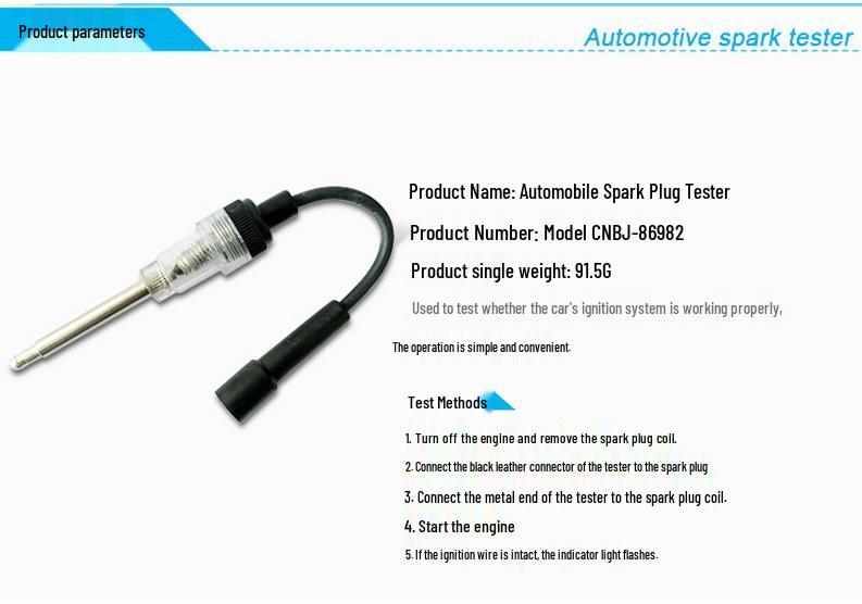 High-Voltage Car Ignition Tester & Spark Plug Misfire Gauge