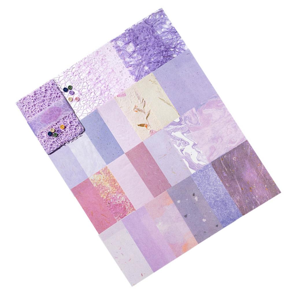 26 Sheets Textured Scrapbooking Paper with 5 Buttons Aesthetic Decorative Paper for Scrapbooking Journal Photo Album