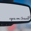 2pc English Letter Rearview Mirror Stickers Hot Eys On Jesus Makeup Secure Logo Originality Women Girl Car Interior Take Picture