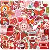 50PCS Cherry Downtown Stickers, Colorful Graffiti Decorative Stickers for Cups, Notebooks, Phones, and Luggage