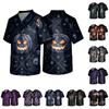 Herren Kurzarm Kasack mit Halloween-Print Arbeitsuniform