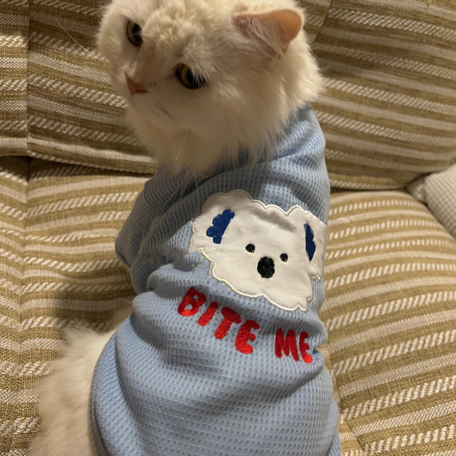 

Pet Cat Clothes Summer Thin Breathable Outfit Ragdoll Kitten Silver Gradient Blue Cat Kitten Pet Two-Legged Clothes XL Code：Recommended11-1 синий