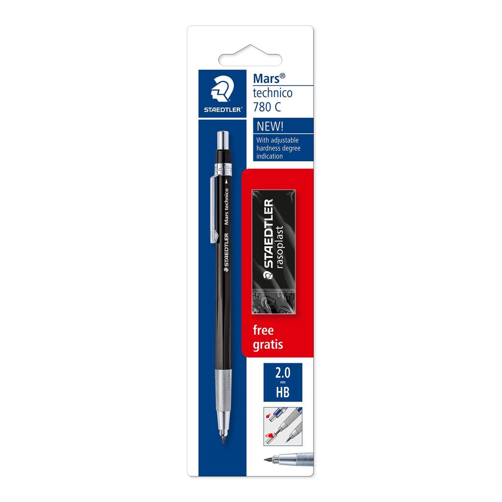 Staedtler Mars Technico Lead Holder with Eraser Set 780C BKP6