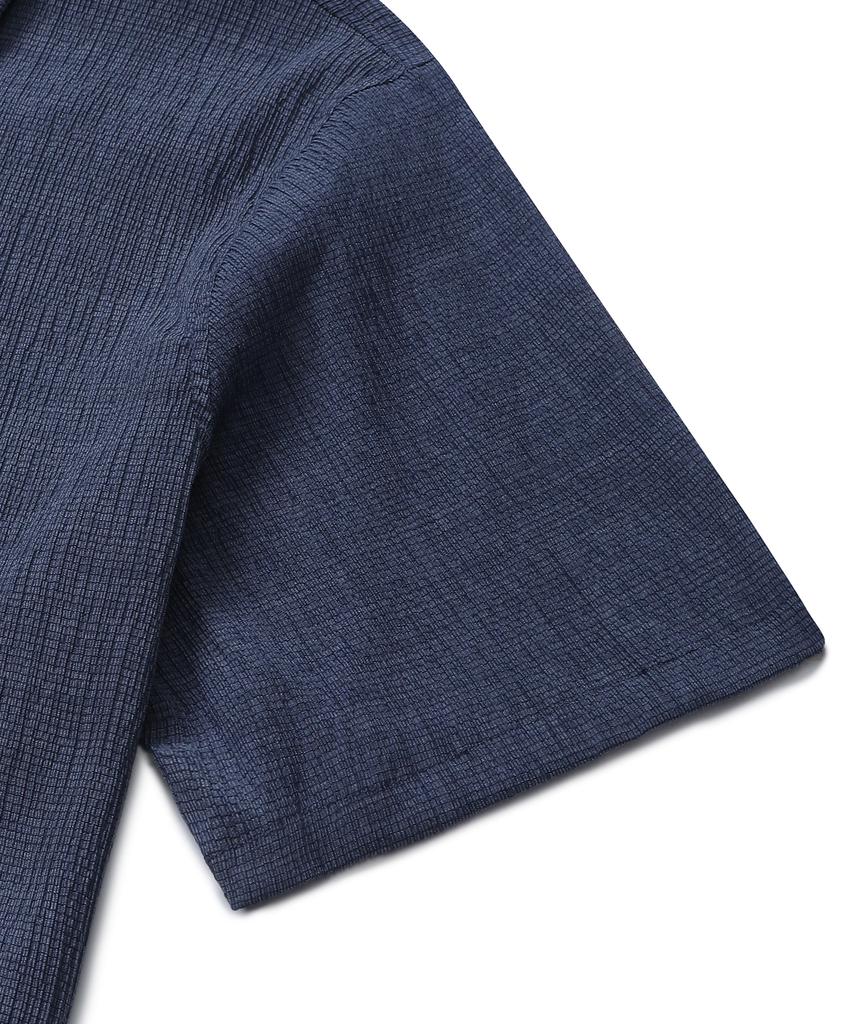 CONNECT KINLOCH Wish & Wear Seersucker Polo Shirt (Blue)