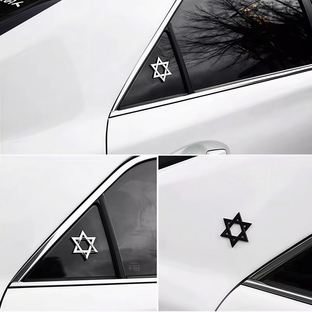 Personalized Metal Solomon Six-Pointed Star Emblem Decal Side Fender Rear Trunk Hood Badge Sticker Be Applicable To Dzire Nexon Creta Eriga