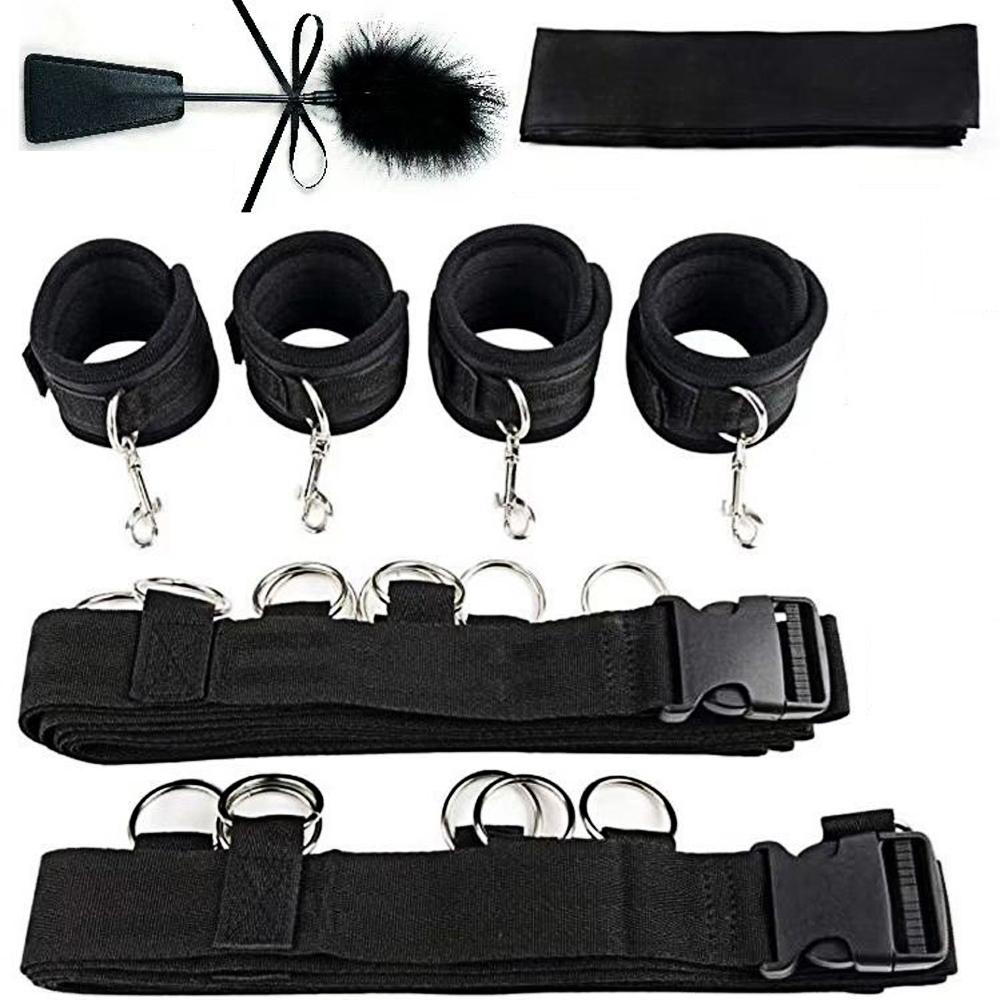 8 In 1 BDSM Sexy Bondage Kit Collar Eyes Mask Handcuffs Shackles Adult Goods Sex Toy for Couples Sex Shop