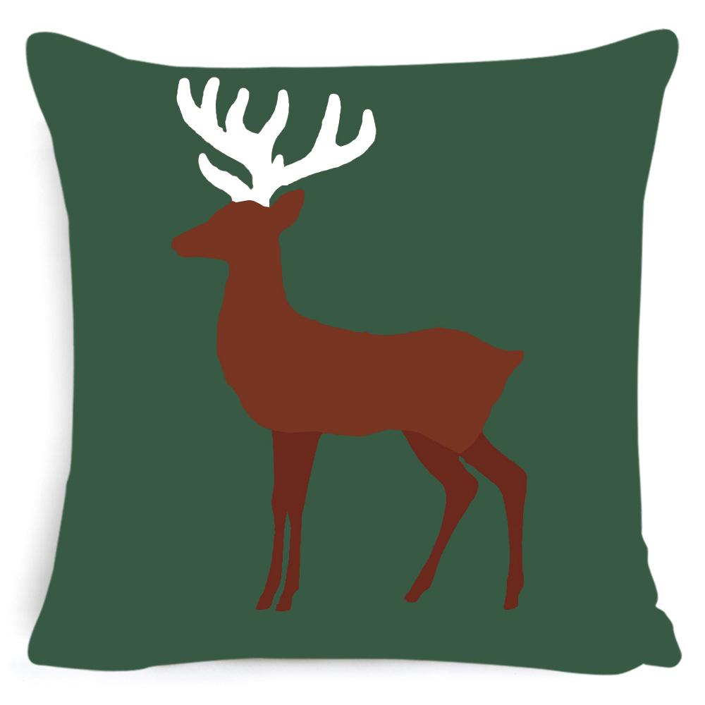 

Christmas Elk Deer Pillowcase Living Room Sofa Decoration Backrest Cushion 45 * 45Cm [without core]