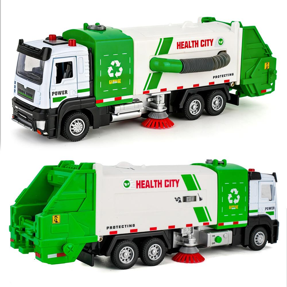 ABBM1 Eagle Simulation Alloy Electric Vacuum Sweeper Garbage Sanitation Construction Vehicle Model Sound and Light Pull Back Toys