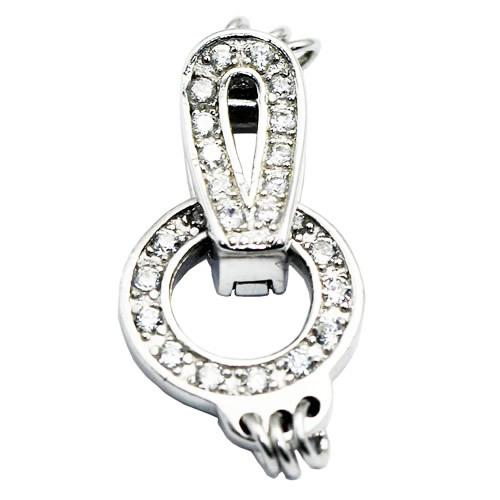 Beadsnice ID30511 925 Sterling Silver Fold Over High End Clasp 22x11mm Thickness 5.7 Hole 2.5mm Sold by PC  Clasps 22x11mm thickness 5.7mm hole  2.5mm серебряный