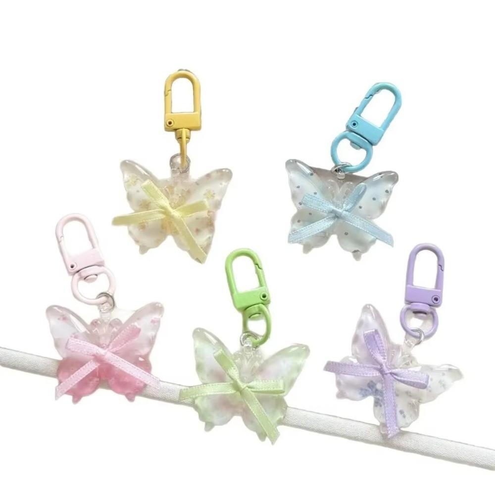 Hangings Butterfly Keychain Super Fairy Jelly Key Chain New Earphone Case Pendant  Girls
