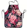 1pc Vintage Floral Peony Print Apron, Durable and Easy To Clean, Adjustable Waistband, Polyester Material, for Kitchen Cooking, Gardening, Orchard Pic