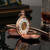 Luxury Antique Pocket Watch High Quality Gold Color Double Glossy Cover Custom LOGO Acceptable Mechanical Pocket Watch
