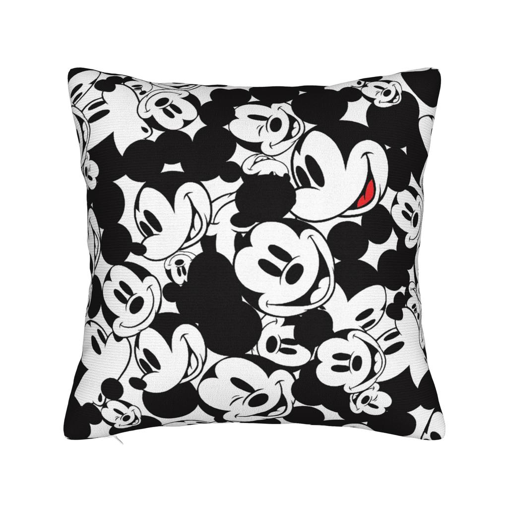 Mickey and Minnie Mouse Pillowcase Polyester Cushion Cover Gift Cute Cartoon Throw Pillow Case Cover Seater Zippered 45*45cm