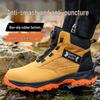 Anzhi Men's Waterproof Safety Shoes - Anti-smash, Anti-puncture, Non-slip High-top with Wear-resistant Rubber Sole.