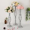 Cross-border dining table candlestick ornaments golden iron vase twist candlestick wedding flowerware wedding props