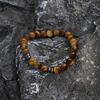 Genuine Natural Stone Beads Bracelet Men 8MM Howlite Obsidian Tiger Eyes Beaded Elastic String Bangles Homme Joias