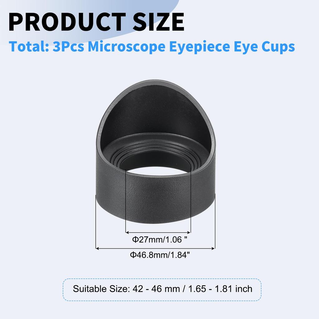 PATIKIL Eyepiece Set of Rubber Eyepiece for Stereo and Black 42-46mm Eyecups, 3, Covers, Microscopes, Telescopes, Scopes,