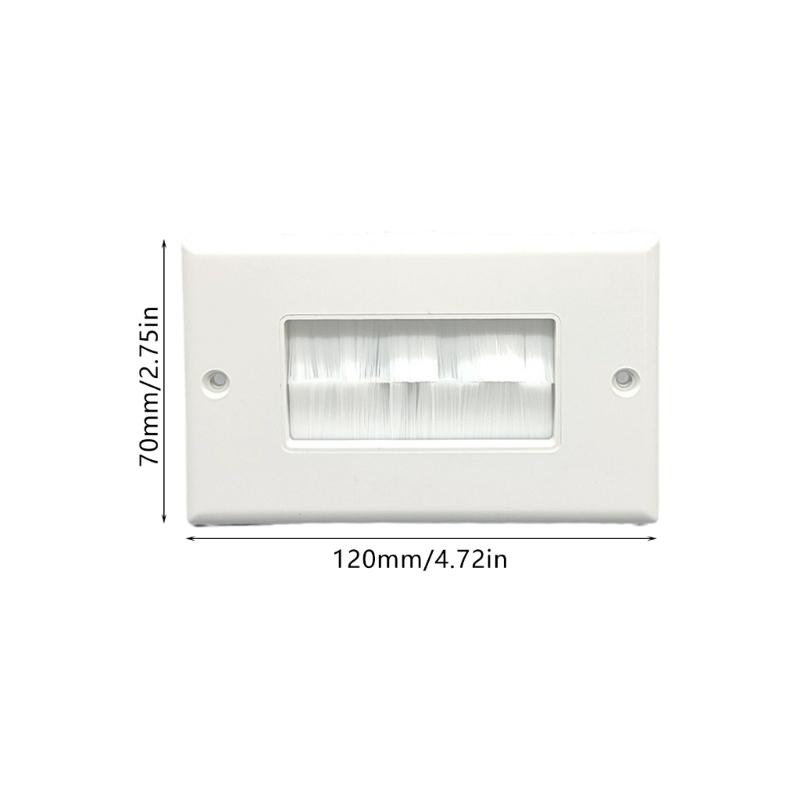 Dust Resistant Black Brush Wall Plate Cable Wall Plate For Wire in Wall Hider Cable Access , Wall Socket