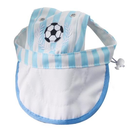 Embroidery Pet Hat Cat Baseball Cap with Ear Holes Striped Pet Sun M
