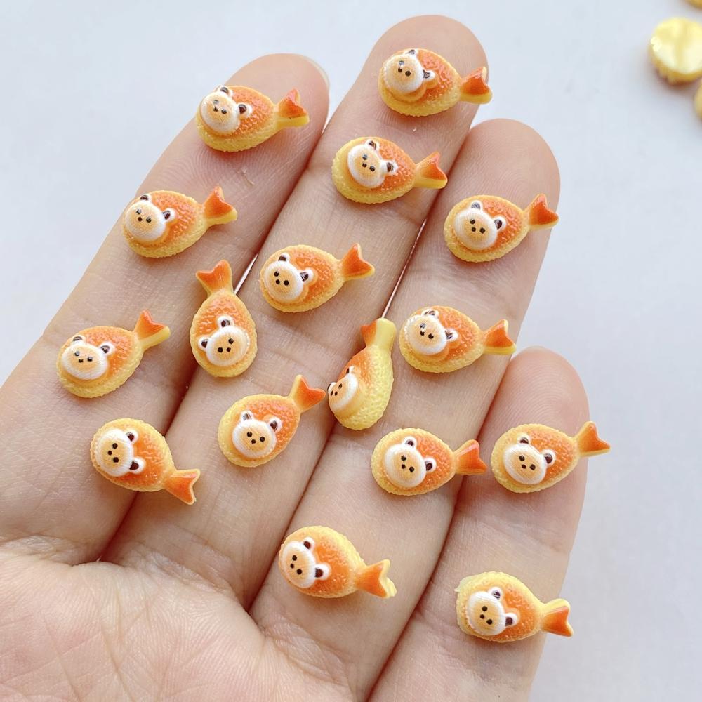 50 Pcs Cute Mini Simulated Bread, Donuts, Pizza Flat Back Resin Cabochons Scrapbooking DIY Jewelry Hairpin Craft Decoration