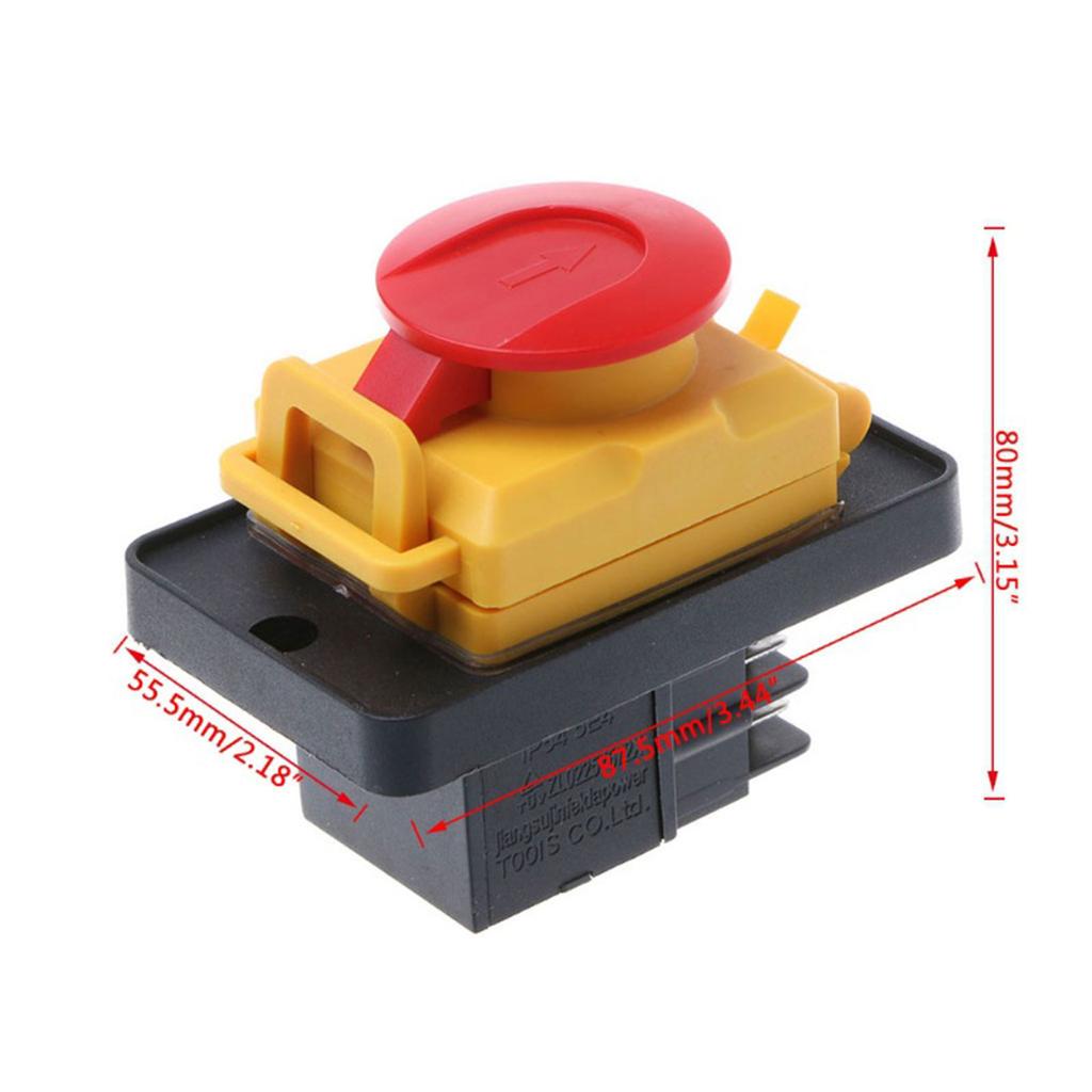 Common Push Button Control KJD12 12A 250V 4 Pin Button Control Lightweight Magnetic Button Control Plastic for Woodshop